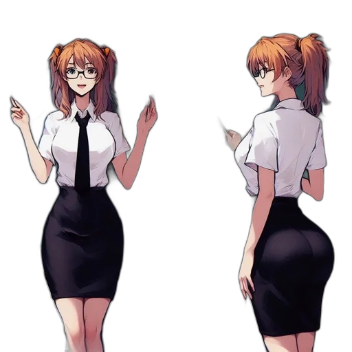 dress, staff, jacket, anime, concept art, cartoon, pixel art, monochrome transparent PNG cut-out