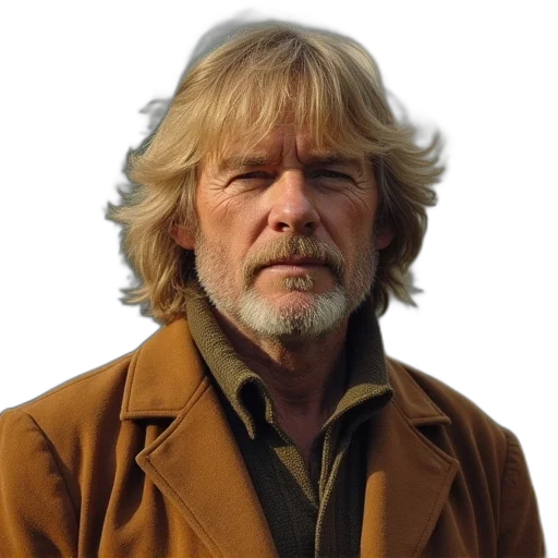 jacket, hair, staff, face, photorealistic, john, denver, cover transparent PNG cut-out