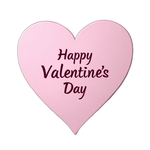 pink, heart-shaped, card, words, happy, valentine, day, written transparent PNG cut-out