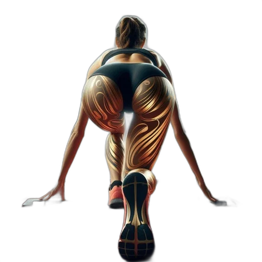 photorealistic, concept art, comic book art, oil painting, determined, athlete, tribally, adorned transparent PNG cut-out