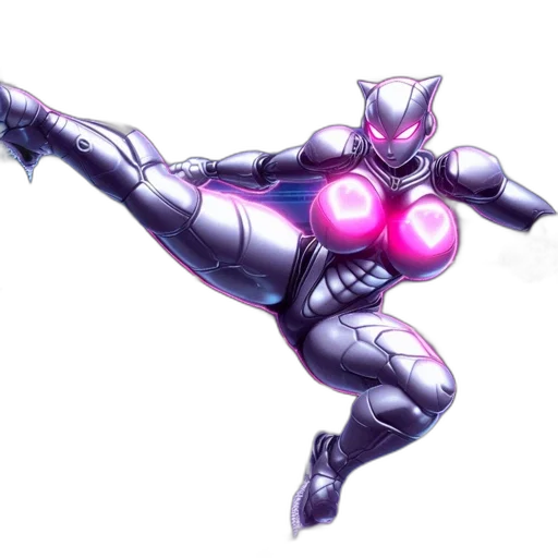 robot, weapon, concept art, vaporwave, 3d render, comic book art, pastel, digital transparent PNG cut-out