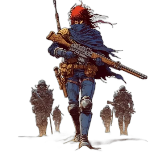 weapon, concept art, fantasy art, pixel art, comic book art, red, blue, redheaded transparent PNG cut-out