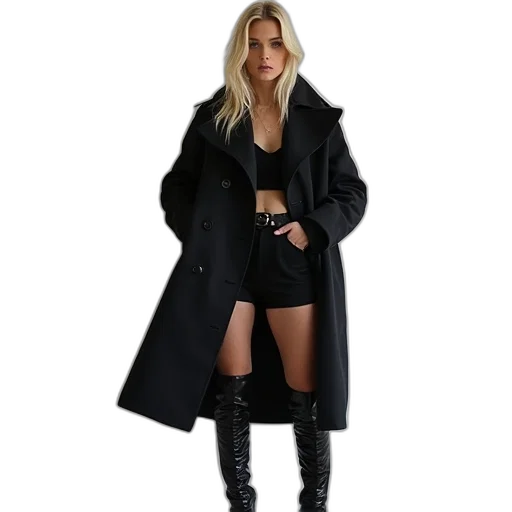 jacket, cyberpunk, dark, monochrome transparent PNG cut-out