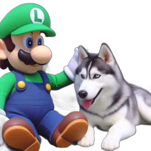 animal, 3d render, concept art, photorealistic, monochrome, green, luigi, plush transparent PNG cut-out