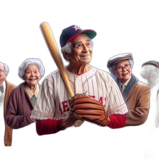 staff, concept art, photorealistic, elderly, man, baseball, uniform, engages transparent PNG cut-out