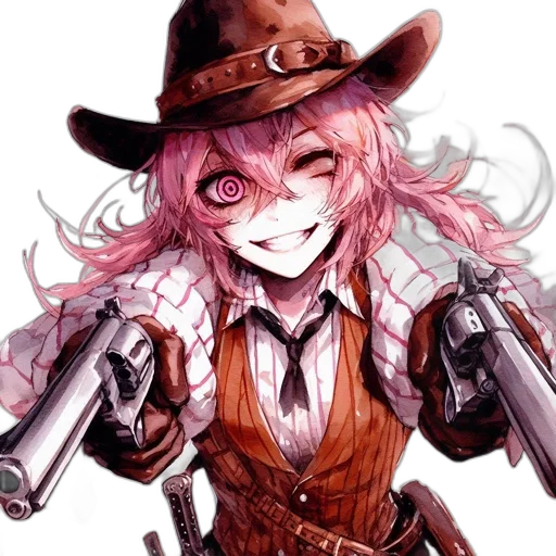 weapon, robot, staff, hat, anime, concept art, pixel art, comic book art transparent PNG cut-out