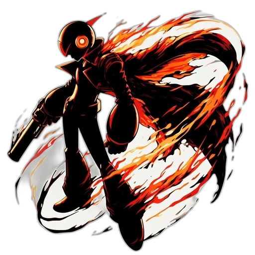 staff, jacket, mask, weapon, concept art, comic book art, pixel art, fantasy art transparent PNG cut-out