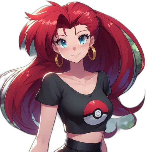 staff, dress, hair, anime, pixel art, cartoon, fantasy art, red transparent PNG cut-out
