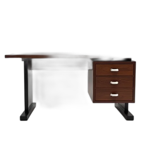 furniture, staff, 3d render, photorealistic, wooden, desk, dark, brown transparent PNG cut-out