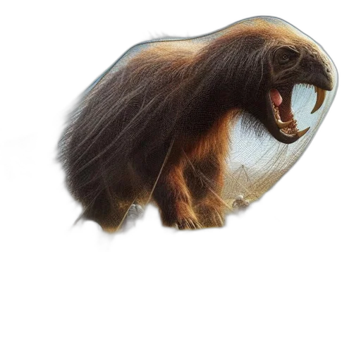 hair, animal, creature, crown, photorealistic, 3d render, concept art, watercolor transparent PNG cut-out