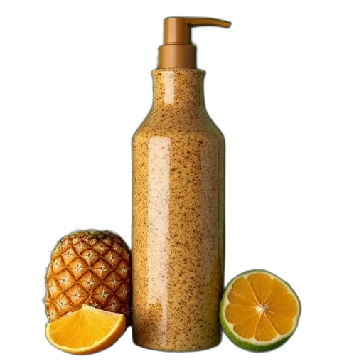 bottle, food, photorealistic, 3d render, hawaiian, tropical, twist, hair transparent PNG cut-out