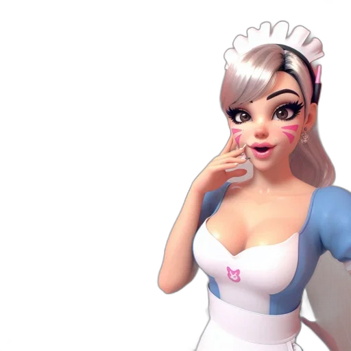 dress, 3d render, concept art, fantasy art, cartoon, pastel, animated, maid transparent PNG cut-out