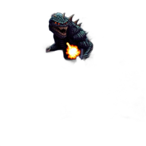 dragon, creature, animal, weapon, concept art, pixel art, fantasy art, 3d render transparent PNG cut-out