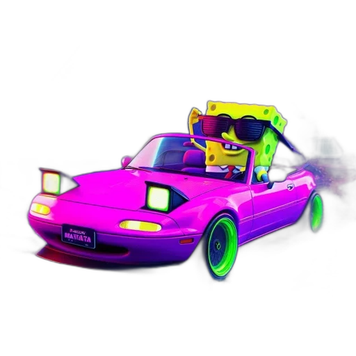 car, weapon, robot, animal, 3d render, vaporwave, concept art, pixel art transparent PNG cut-out