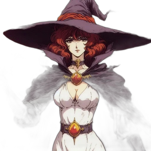 dress, hat, staff, fantasy art, concept art, watercolor, pixel art, dark transparent PNG cut-out