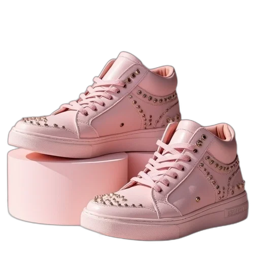 shoes, vaporwave, 3d render, photorealistic transparent PNG cut-out
