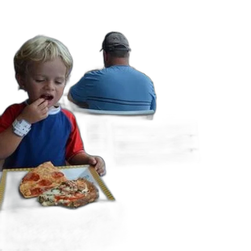 food, 3d render, child, enjoys, pizza, cruise, ship, restaurant transparent PNG cut-out