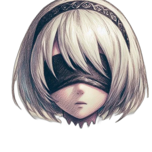 mask, face, crown, hair, concept art, fantasy art, anime, pixel art transparent PNG cut-out