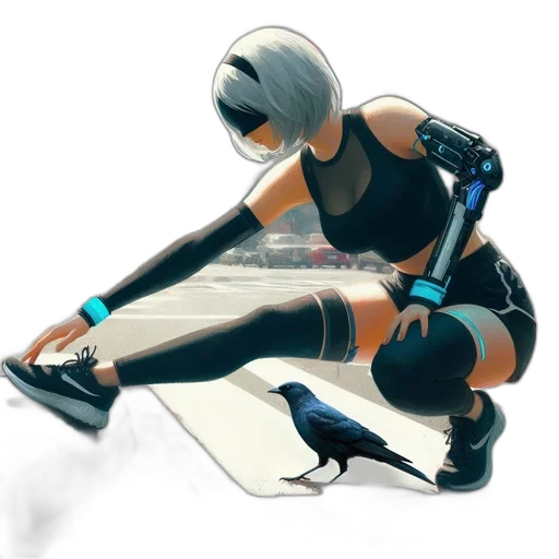 robot, weapon, shoes, sword, concept art, cyberpunk, 3d render, comic book art transparent PNG cut-out