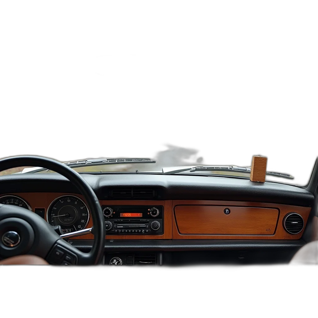 car, concept art, 3d render, interior, wooden, dashboard, featuring, radio transparent PNG cut-out