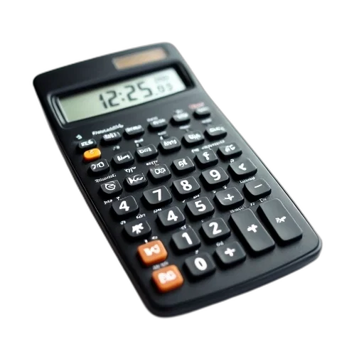 weapon, black, scientific, calculator, digital, display, showing, lying transparent PNG cut-out