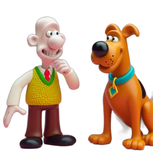 animal, 3d render, concept art, cartoon, photorealistic, two, characters, bald transparent PNG cut-out