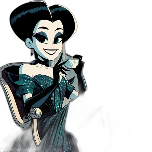 cartoon, comic book art, concept art, fantasy art, animated, woman, upstanding, dark transparent PNG cut-out