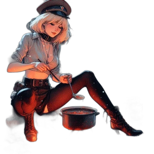 hat, weapon, jacket, staff, concept art, photorealistic, fantasy art, pixel art transparent PNG cut-out