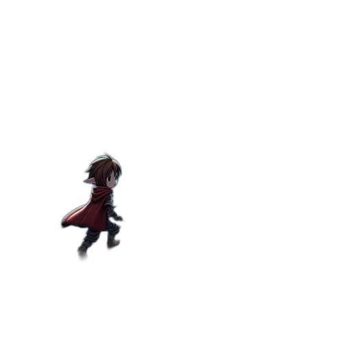 creature, hair, staff, weapon, pixel art, concept art, anime, 3d render transparent PNG cut-out