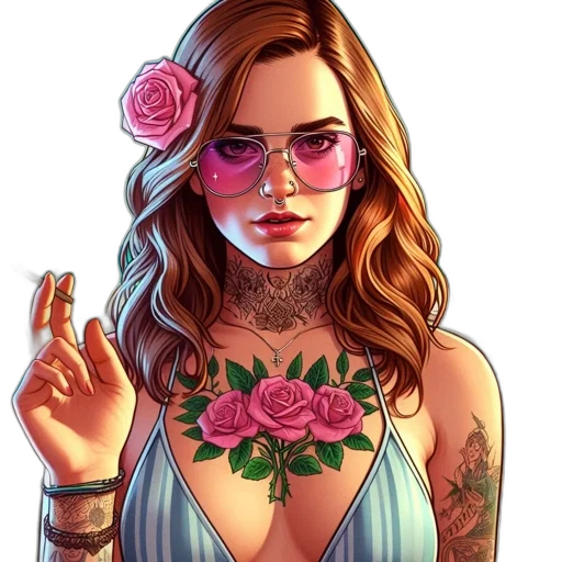 dress, jewelry, face, fantasy art, pixel art, concept art, comic book art, pastel transparent PNG cut-out
