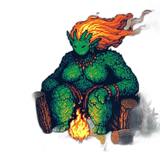 dragon, creature, concept art, pixel art, fantasy art, comic book art, fire, green transparent PNG cut-out