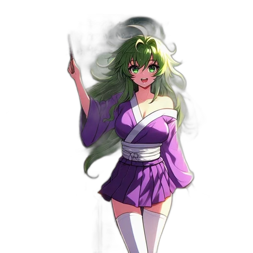 staff, dress, anime, pixel art, concept art, fantasy art, green, monochrome transparent PNG cut-out