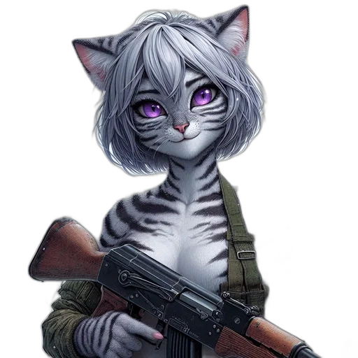 weapon, animal, staff, anime, concept art, fantasy art, pixel art, striped transparent PNG cut-out