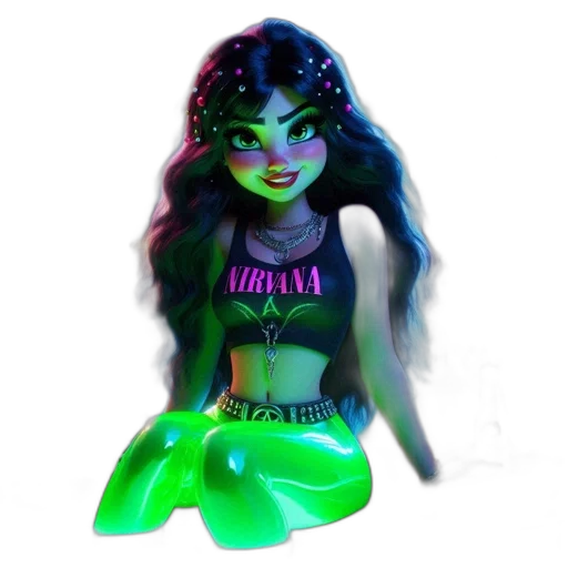 concept art, fantasy art, 3d render, vaporwave, neon lights, neon, green, pastel transparent PNG cut-out