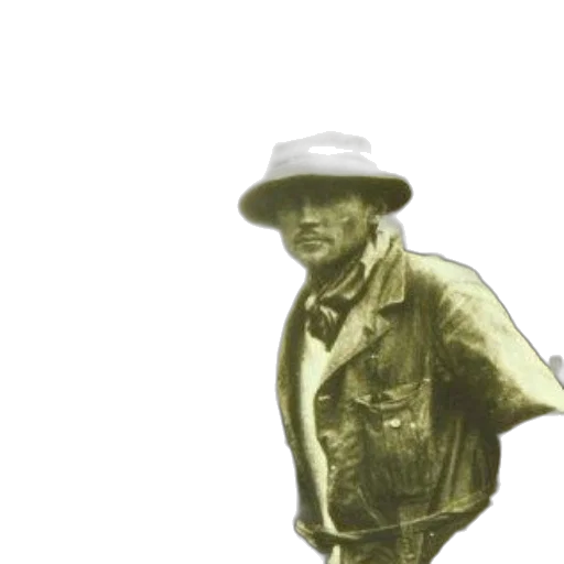 hat, jacket, staff, face, 3d render, concept art, photorealistic, cover transparent PNG cut-out