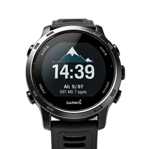 close-up, image, garmin, gps, watch, black, white, color transparent PNG cut-out