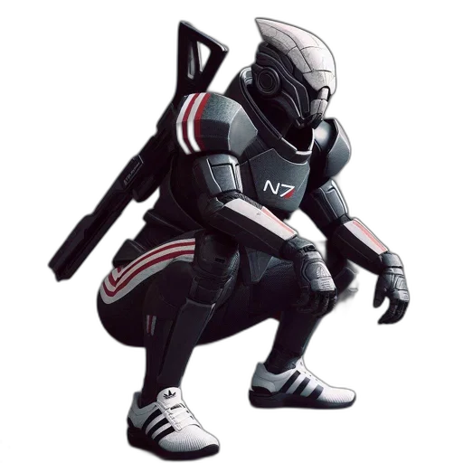 robot, concept art, 3d render, pixel art, cyberpunk, monochrome, armored, figure transparent PNG cut-out