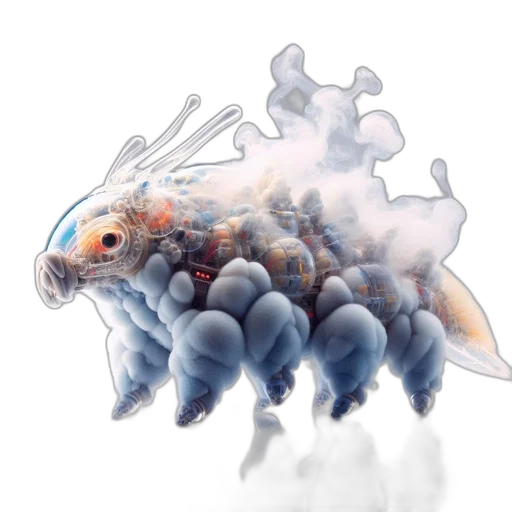 creature, dragon, animal, hair, concept art, watercolor, photorealistic, 3d render transparent PNG cut-out