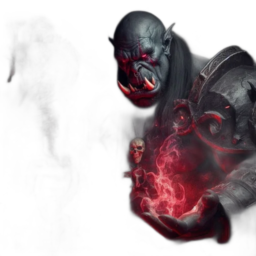 mask, creature, concept art, fantasy art, 3d render, photorealistic, fire, dark transparent PNG cut-out