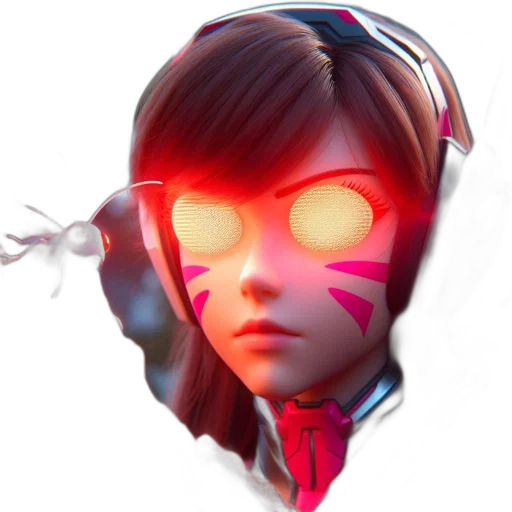 face, robot, mask, staff, cyberpunk, concept art, vaporwave, anime transparent PNG cut-out