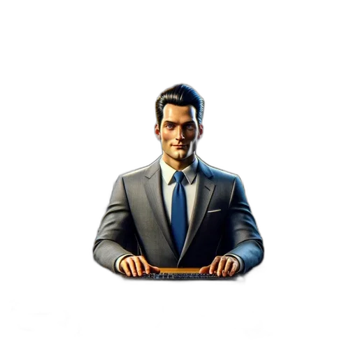 jacket, face, staff, furniture, 3d render, concept art, pixel art, photorealistic transparent PNG cut-out