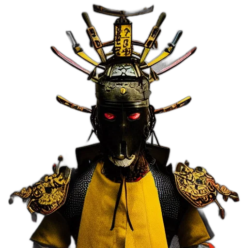 mask, robot, crown, staff transparent PNG cut-out