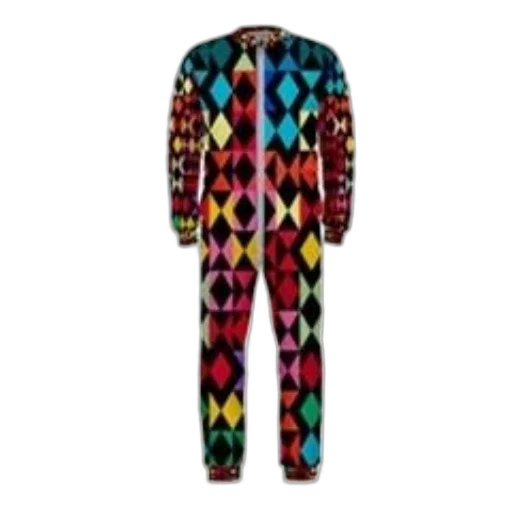 jacket, vibrant, multicolored, onesie, geometric, pattern, featuring, triangles transparent PNG cut-out