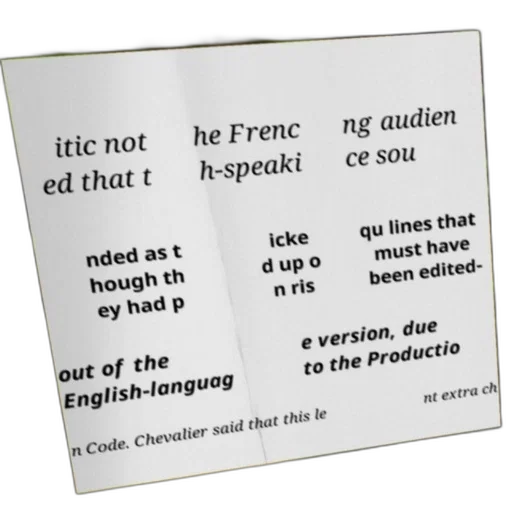 critic, noted, french-speaking, audience, sounded, though, had, picked transparent PNG cut-out