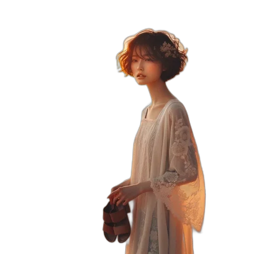 dress, staff, robot, face, 3d render, concept art, photorealistic, oil painting transparent PNG cut-out