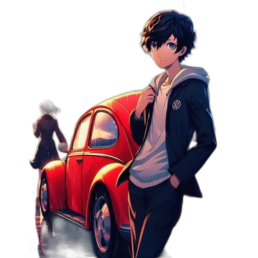 car, jacket, robot, weapon, concept art, anime, comic book art, cartoon transparent PNG cut-out