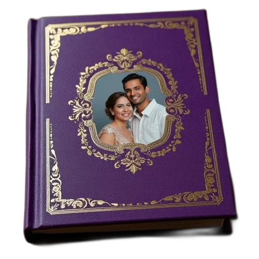 jewelry, photorealistic, purple, photo, album, gold, embossed, border transparent PNG cut-out