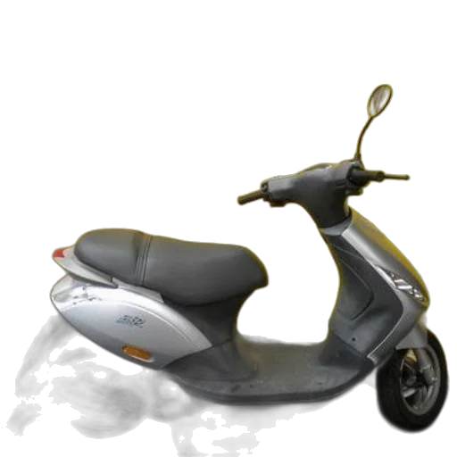 3d render, photorealistic, concept art, gray, scooter, parked, against, bright transparent PNG cut-out