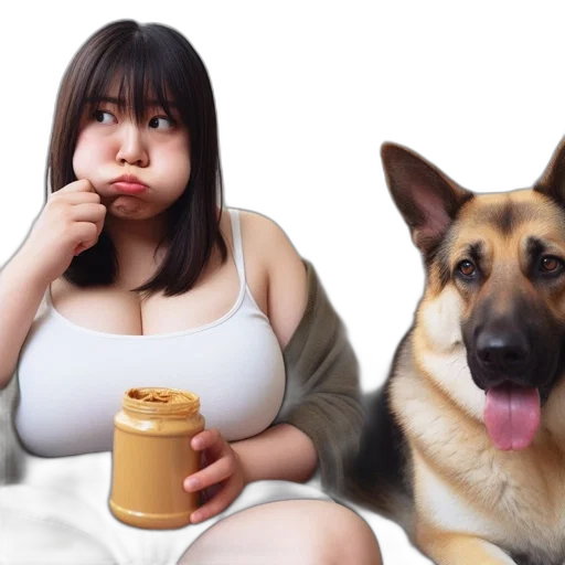 food, animal, photorealistic, minimalistic, room, young, woman, casual transparent PNG cut-out