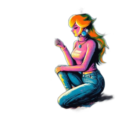robot, mask, comic book art, concept art, pixel art, fantasy art, neon lights, neon transparent PNG cut-out